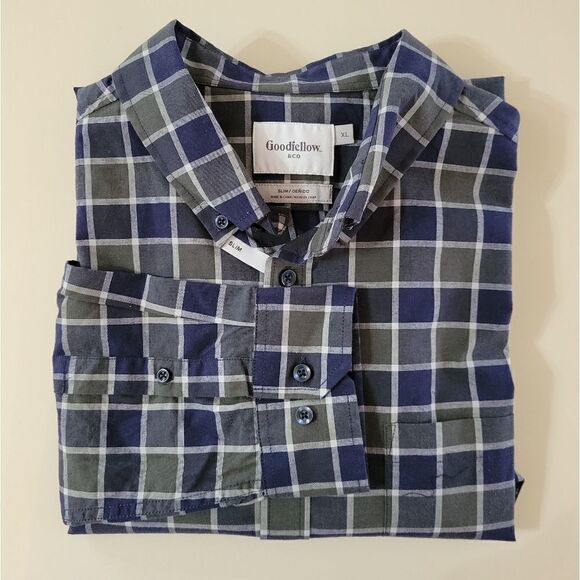 Goodfellow & Co. Men's Mountain Spruce Plaid Button-Down Shirt NWOT - Picture 12 of 12